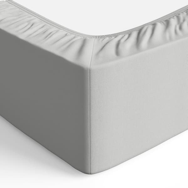 Basics Fitted Sheet, 180 x 200 x 30 cm, Mikrofiber Polyester til Tykke Madrasser op til 30 cm, Lysegrå