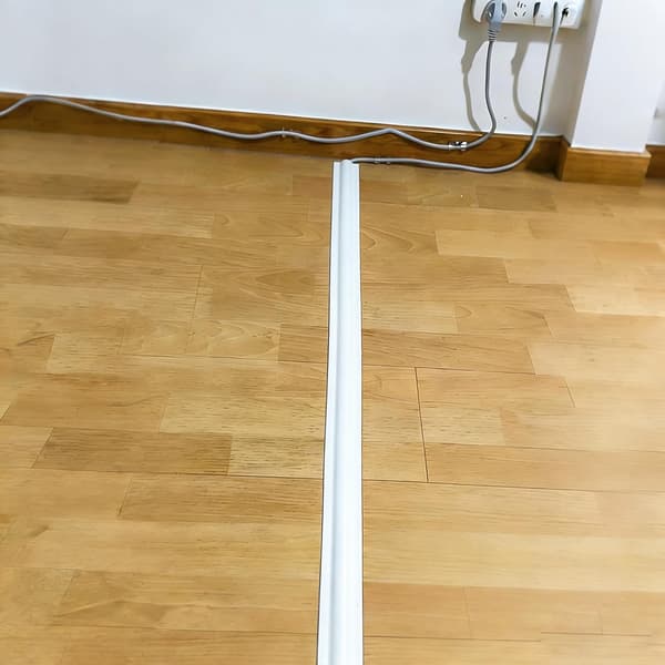 Flexible Cable Protector - 5 m - White - Self-Adhesive - Cable Management - For Walls, Floors, Home, Office, Garage