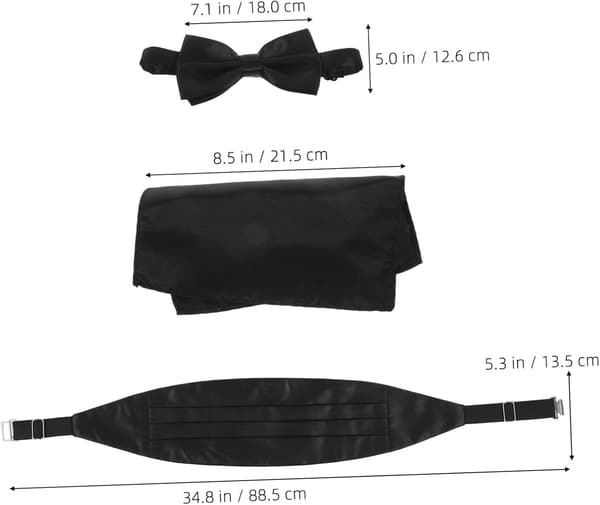 Mænds bryllupstøj Cummerbund-Slips-Sæt Inkluderer Dekorativ Butterfly, Cummerbund og Lommetørklæde Sæt i Satinmateriale