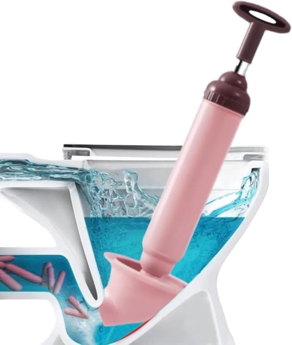 Toilet Plunger, Snake Drain Cleaner (Pink)