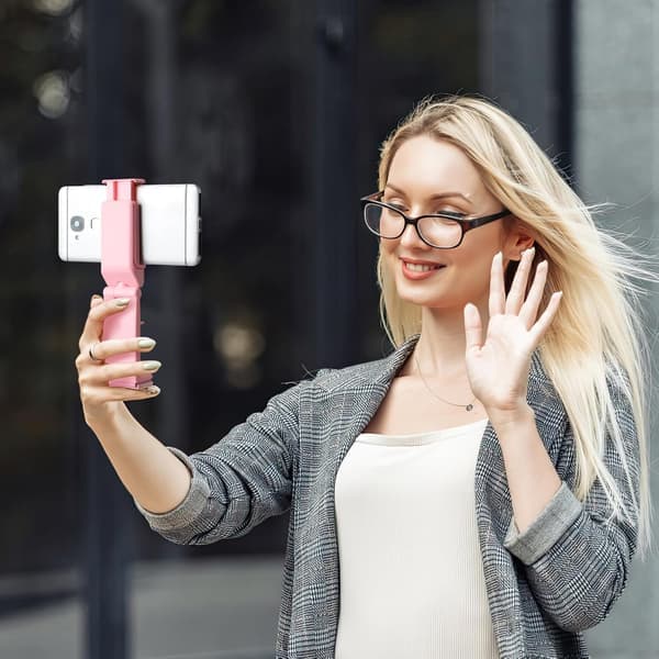 Telefonholder Sammenklappeligt tabletstativ 360° rotation bakkeholder Sort Pink 2-pak [Ho]