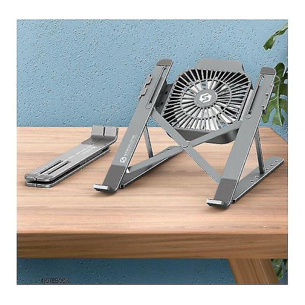Radiator Laptop Stativ Radiator Bærbar Løft Med Vifte (grå Stativ + Grå Vifte)