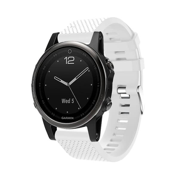 Armbånd til Garmin Fenix 5S Plus Silikone Hvid Hvid White