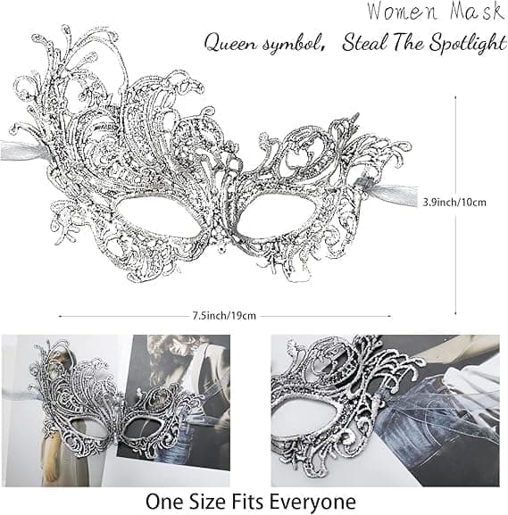 Party Lace Mask Halloween Same Style Half Face Stereotypical Sexy Silver Masquerade Mask