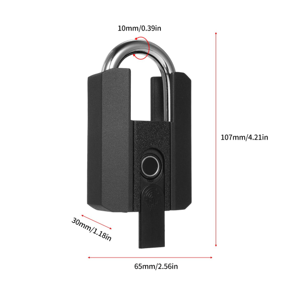 Raskaan sarjan sormenjälkilukko sovelluksella, vedenpitävä älykäs lukko avaimella varastohallia varten, aita, ulkoportti, Reable Smart Padlock