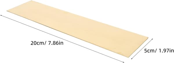 Håndværksmæssig messingplade 1 mm tyk 50 mm x 200 mm messingplade metalplader