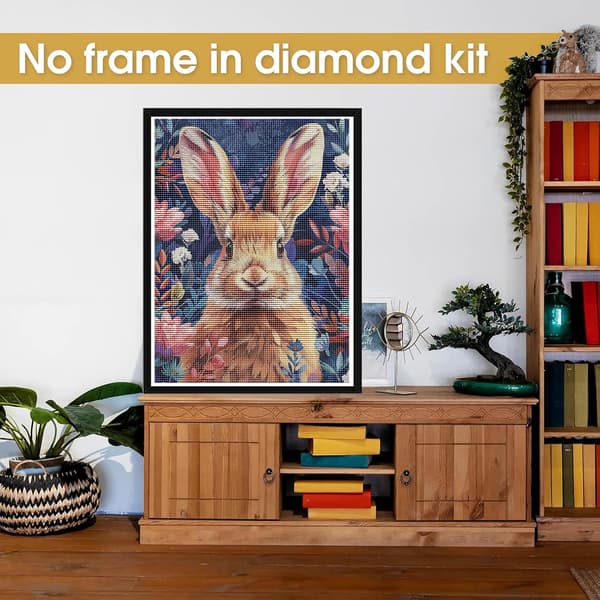 Påske, 5D Diamantmaleri Kit Dyr Kanin, 30x40 cm (stil 3)