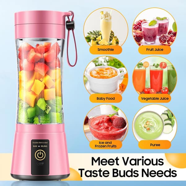8*8*25cm Bärbar trådlös mixer för smoothies och milkshakes, 400 ml kapacitet