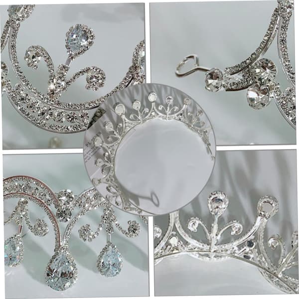 Rhinestone brudetiara for kvinner utdrikningslag hodeplagg brudekrone