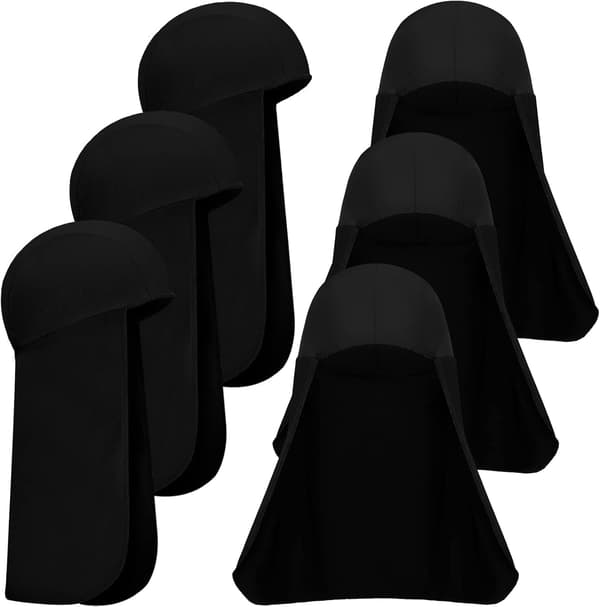 6 stk. Hjelm Nakkeskygge Kølende Solbeskyttelse Sort One Size Black One Size