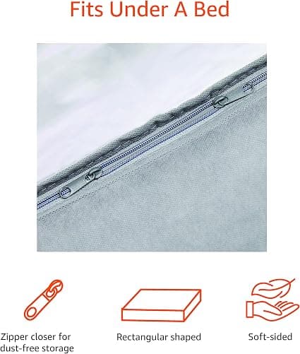 Opbevaringspose under sengen med lynlås og transparent vinyltop, 1-pak