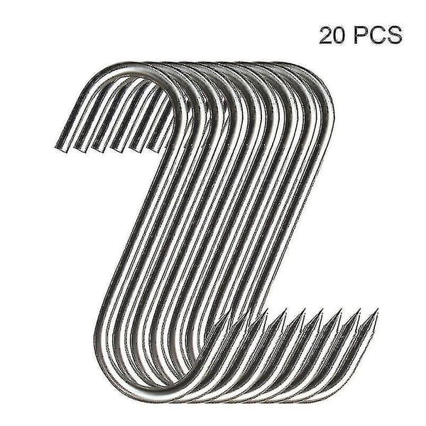 20 pcs Meat Hooks Stainless Steel with Pointed Tip for Butcher Shop Kitchen Hot and Cold Searching Practical Hook