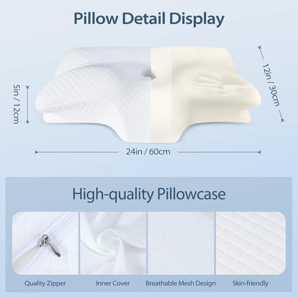 Cervikal Memory Foam-pude, Ortopædisk Nakkestøttepude, Ergonomiske Puder til Side- og Rygsøvn