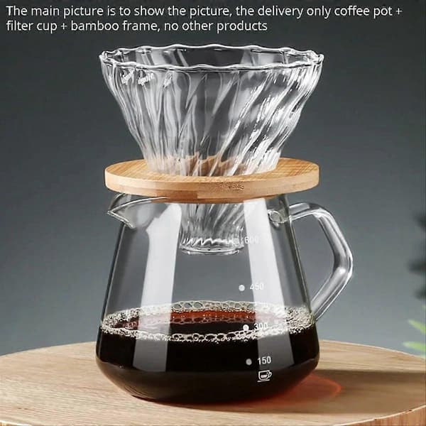 Pour Over Coffee Maker Set, Glass Coffee Pot, 300 ml