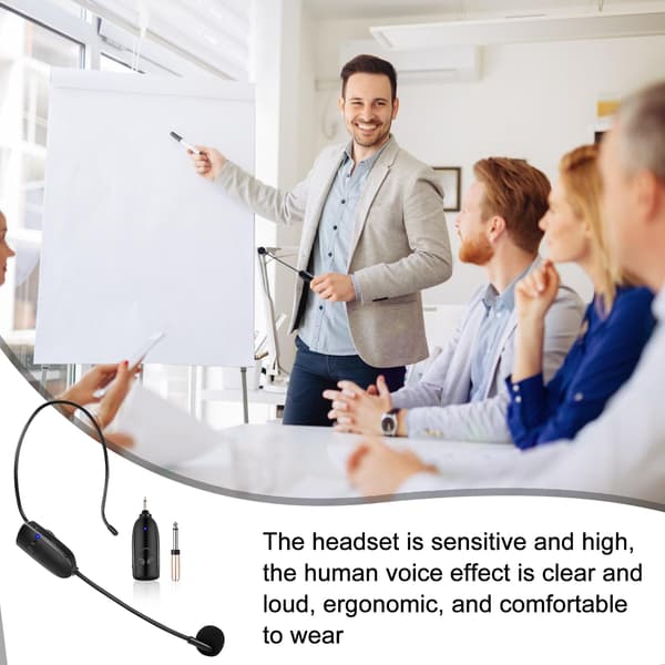 Wireless Microphone Headset 2.4G Wireless Microphone Headset and Handheld 2 in 1, 50m Wireless Transmission Wireless Microphones and Receiver