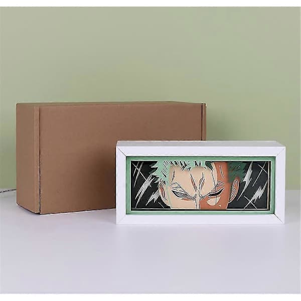 One Piece Anime 3D Papirklippet Lysboks Manga Shadow Box LED Skrivebordsnattlampe BB B B