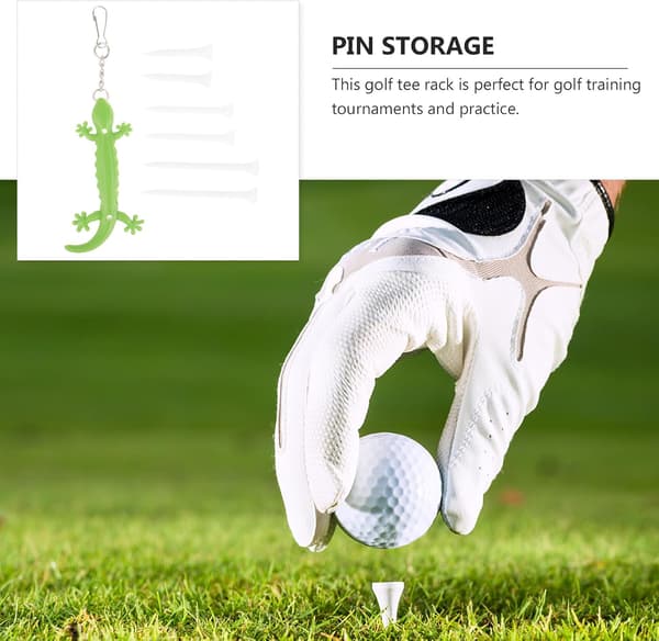 Silikone Golf Tee Holder med Metal Gecko Clip Bærbar Tee Organizer til Mænd Egnet til Golftaske Tilbehør