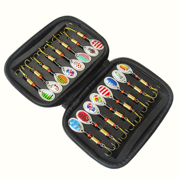 Fishing Lure Spinner Baits Spoon With Tackle Bag Trout Perch Sa