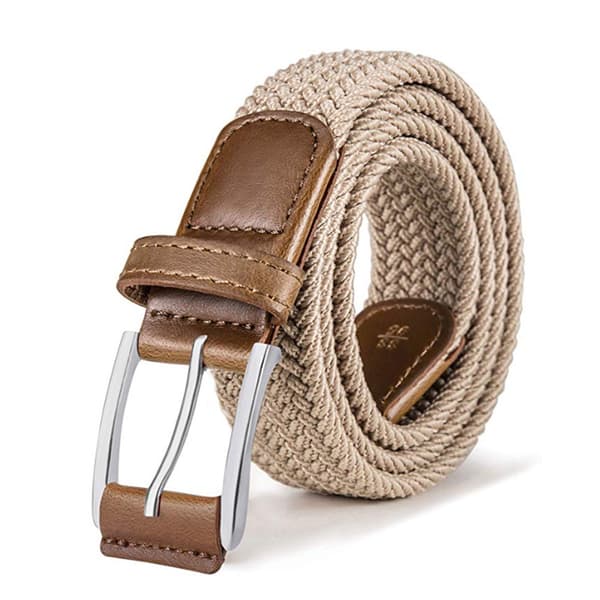 Bælte til mænd 2-pak, herregave stretch flettet webbælte elastisk til afslappede golfjeans 41,3in