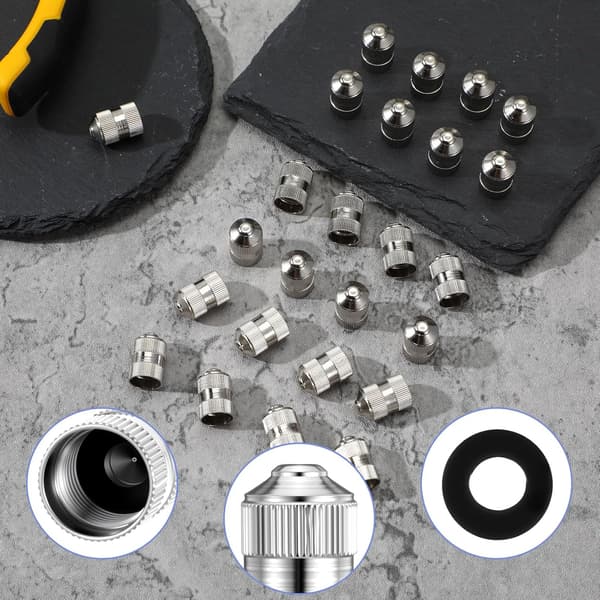 25 pak messing dækventil sølv til