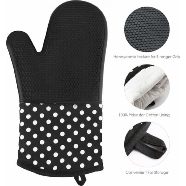 Sorte, 1 par ovnhandsker, 300 °C grillhandsker, En