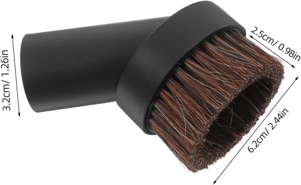 4 st Dammsugartillbehör Rund Borste med Hästhår, Svart PP-material, Förstärkt design