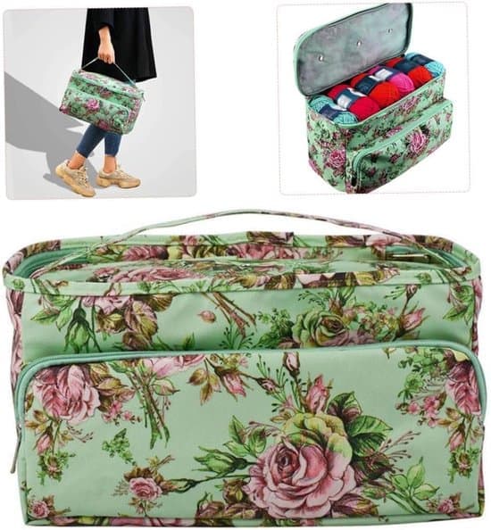 Storage Bag Yarn Organizer Crochet Compartment Sewing Holder Craft Knitting Accessories [Ho]
