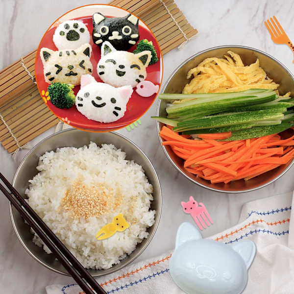 Onigiri-formar, Onigiri-kökstillbehör, Chokladformar, Sushi-kit, Kattformade Kökstillbehör för Matlagning