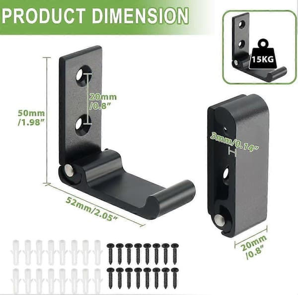 Heavy Duty Wall Hooks for Hanging Bags, Hats, Keys, and Headphones, 8-Pack Foldable Screw Hooks