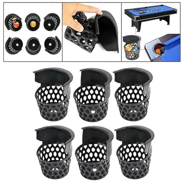 st Pool Table Pockets Billiard Pockets Set Black Billiard Net Bags Entertainment Net Pockets Snooker Baskets{HW}