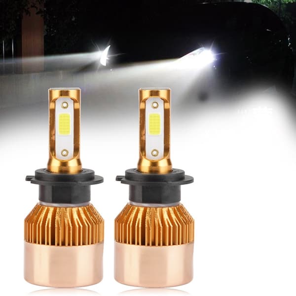 1 par bil LED-frontlykter superlyse fjernlys/nærlys frontlyspærer H7 36W 8000LM 6000K