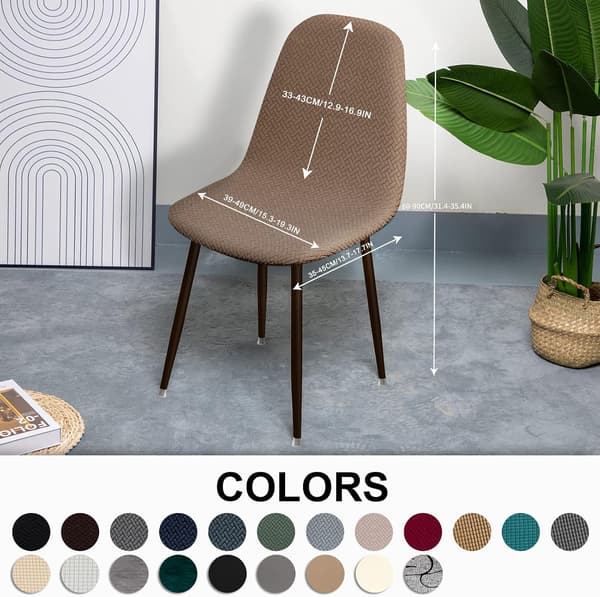 Skandinavisk stretch stoltrekk sett med 6 moderne vaskbare spisestuestoler