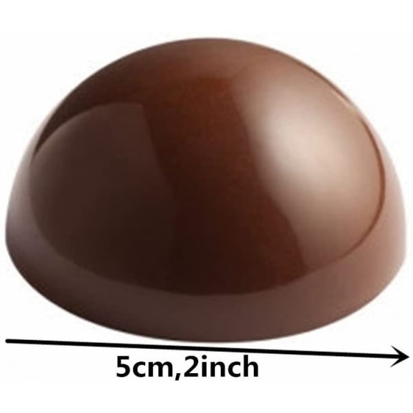 Stor halvkugle chokoladeform kugle polycarbonatform chokolade semi kugleform bakke (stor 2 tommer)