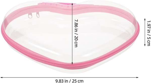 Hjerteformet reiseorganisatorveskesett i plast, rosa