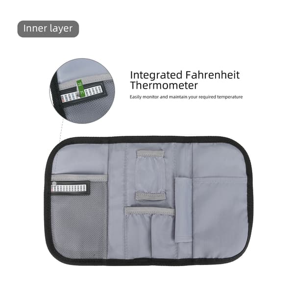 Insulin Cooler Bag, Diabetic Medication Travel Case with Insulation Liner (Grey)