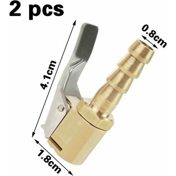 Dækpumpedyseadapter, bildækpumpedyse, dyse med klemme, dyseklemme, dækventilforbindelsesadapter