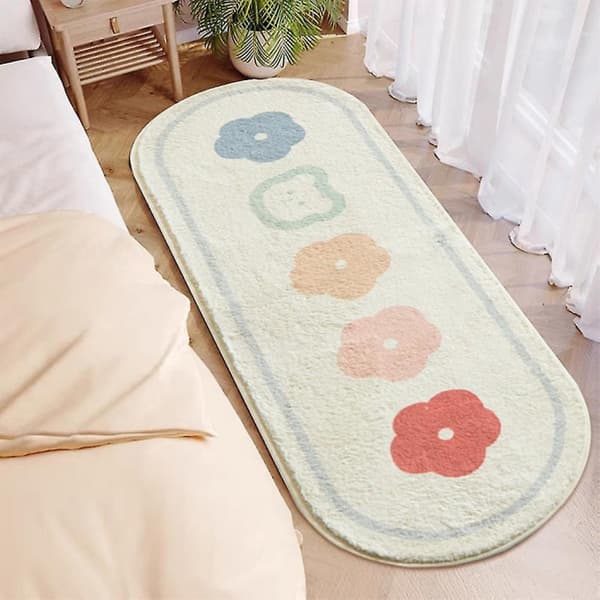 Soft and Fluffy Bedside Rug, Cute Bedside Mat, Non-Slip Play Mat for Kids