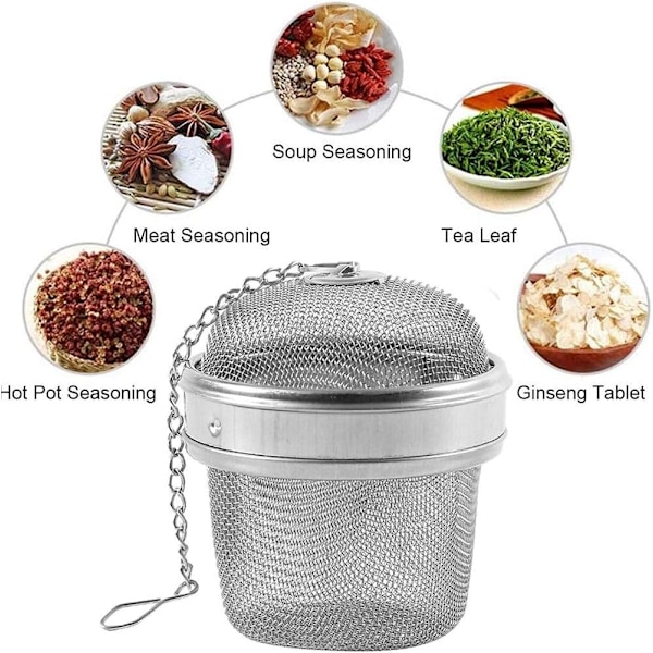 2 pakke Rustfrit Stål Krydderi Bold Te Si Strainer Te Infuser Krydderi Bold Rustfrit stål filter te bold