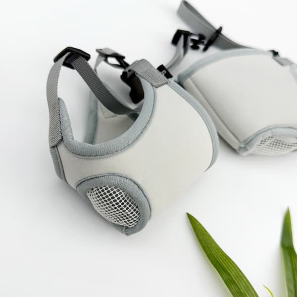 Dog Muzzle Anti-bite, Breathable Mesh Cover for Small Pets After Surgery Licking, Grey White Size M M
