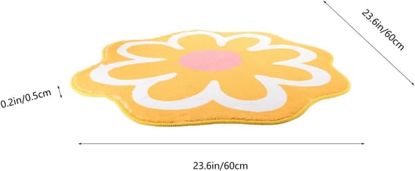 Blomstertæppe Filt Dekorativ Gulvmåtte 60 * 60cm Polyester Blomsterdesign Blød og Behagelig