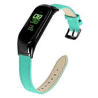 Til Xiaomi Smart Band 8 Ægte Læderrem med Sort Urkasse Stil H Style H