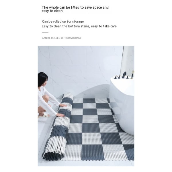 Bathtub-Mat Sklisikre kopper og avløpshull, maskinvaskbar dusjmatte Anti-skli badematte for badekar for barn Dark gray 2pcs