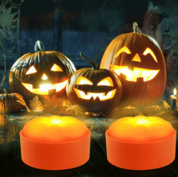 2-delt gresskarformet Halloween LED-lampe med fjernkontroll, b