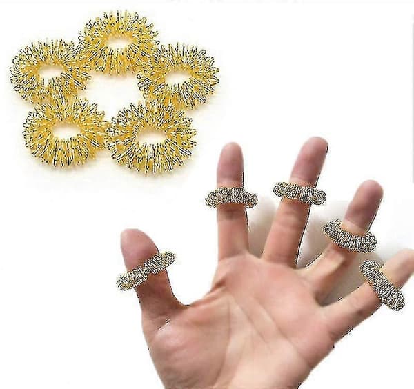Heta Fingermassageringe Akupunkturringe Massageringe (2 Stykker - Guld)