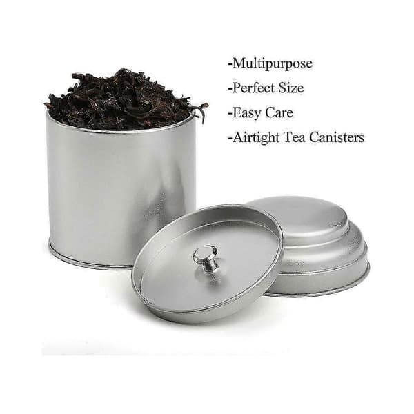 12 Pcs Tea Tins with Airtight Double Lid 8 oz Round Jar Small Kitchen Tea Container for Loose Leaf Tea