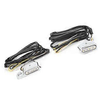 2 stk DC12V Blinklys Motorcykel LED Indikatorlampe Passer til XL 48 72 1200 883 2004-2020 Forkromet Sølv