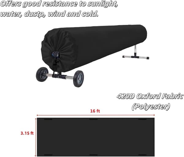 16 fot solskyddsrulle för pool Black 16 FT