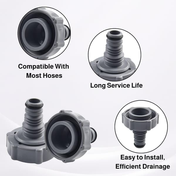 P6H1419 Pool Drain Valve Hose Adapter, Drain Adapter for Draining Water, Compatible with Pool Hose