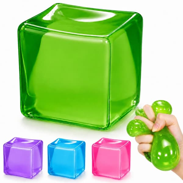 Stresskube Squishy Fidget Legetøj, 1 stk Langsomt stigende isterning Sensorisk klemmelegetøj Grøn Green