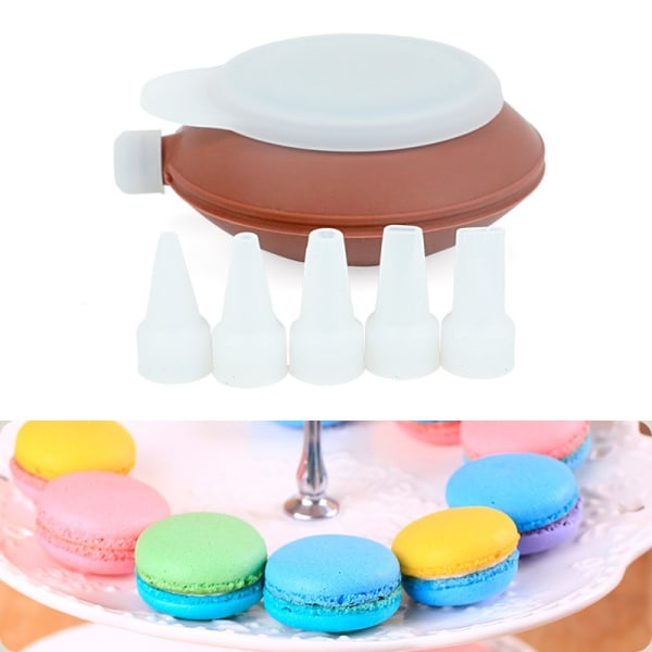Silikonmatte-bakeform Silikon Macaron-sett Bakematte for bakevarer og dekorasjonsrør med 4 stk dyser